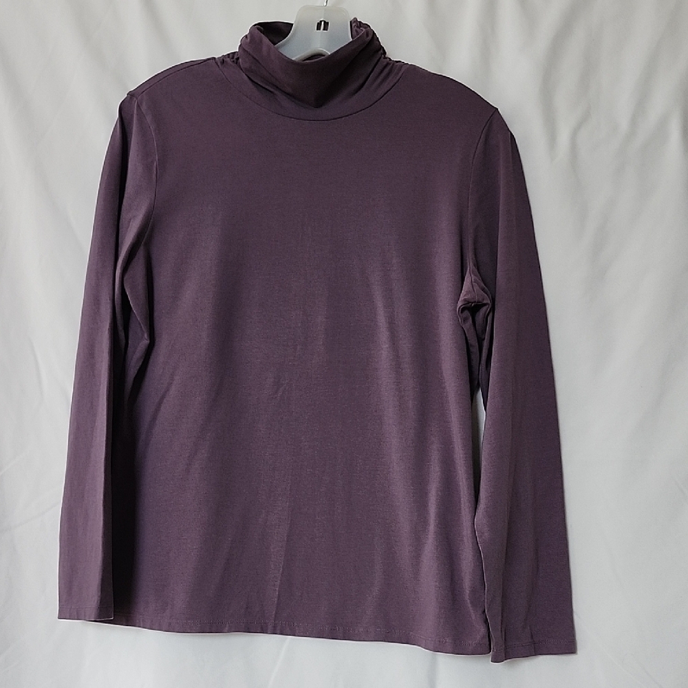 Purple Long Sleeve Turtleneck Top